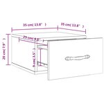 vidaXL Table de chevet murale sonoma gris 35x35x20 cm