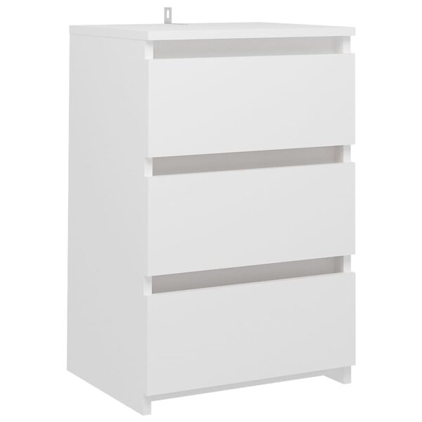 vidaXL Table de chevet Blanc 40x35x62 5 cm Aggloméré