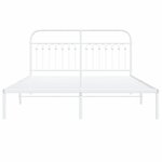 vidaXL Cadre de lit métal avec tête de lit blanc 150x200 cm