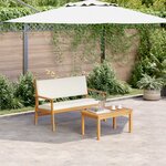Ensemble de canapé de jardin 4 pièces avec coussins en bois d'acacia massif