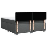vidaXL Sommier à lattes de lit avec matelas Gris foncé 180x200cm Tissu