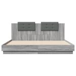 vidaXL Cadre de lit avec LED sans matelas sonoma gris 160x200 cm
