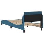 vidaXL Cadre de lit avec tête de lit bleu 90x190 cm velours