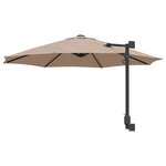 vidaXL Parasol de patio Taupe Polyester Grand Pliable Rond Moderne
