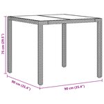 Ensemble de salle à manger de jardin 5 pièces avec coussins en poly rattan noir