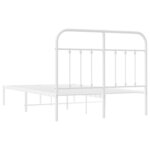 vidaXL Cadre de lit métal sans matelas et tête de lit blanc 120x200 cm