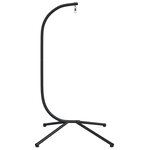 vidaXL Support de chaise suspendue en forme d'œuf noir acier