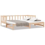 vidaXL Lit coulissant 2x(80x200) cm Bois de pin massif