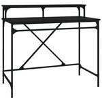 vidaXL Bureau noir 100x50x90 cm bois d'ingénierie et fer