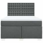 vidaXL Sommier à lattes de lit avec matelas Gris foncé 140x190cm Tissu
