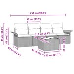 vidaXL Ensemble de 5 Pièces de Canapés de Jardin avec Coussins Gris Poly Rattan