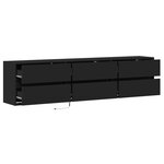 vidaXL Meuble TV mural avec LED noir 180x31x45 cm