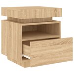 vidaXL Armoires de chevet avec lumières LED 2 Pièces chêne sonoma