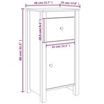 vidaXL Buffet Noir 40x35x80 cm Bois massif de pin