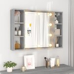 vidaXL Armoire à miroir avec LED Sonoma gris 76x15x55 cm