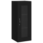 vidaXL Buffet haut Noir 34 5x34x180 cm Bois d'ingénierie