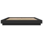 vidaXL Cadre de lit avec lumières LED noir 150x200cm bois d'ingénierie