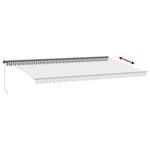 vidaXL Auvent manuel rétractable avec LED anthracite blanc 600x350 cm
