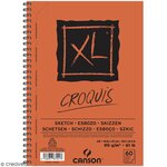 Bloc 60 feuilles papier dessin CROQUIS XL spirale grand côté 90g A5 CANSON