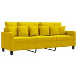 vidaXL Canapé à 3 places Jaune 180 cm Velours