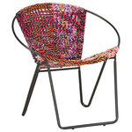 vidaXL Chaise ronde Chindi Multicolore Tissu