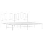 vidaXL Cadre de lit métal avec tête de lit blanc 193x203 cm