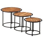 vidaXL Tables gigognes 3 Pièces bois massif d'acacia