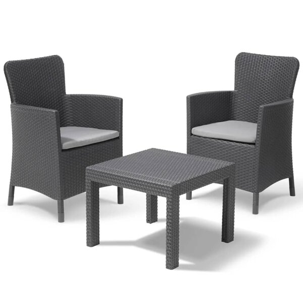Allibert mobilier d'extérieur 3 pcs salvador graphite 221307
