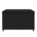 vidaXL Repose-pieds de jardin et coussins lot de 2 noir résine tressée