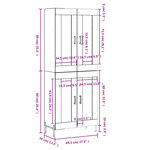 vidaXL Buffet haut Blanc 69 5x34x180 cm Bois d'ingénierie