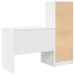 vidaXL Bureau avec rangement en bois d'ingénierie blanc