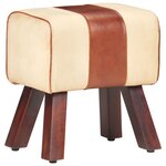 vidaXL Banc saut de cheval 38 cm marron cuir véritable et manguier