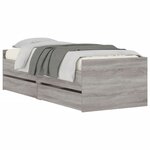 vidaXL Cadre de lit sans matelas sonoma gris 75x190 cm