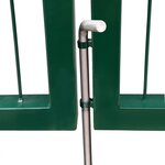 vidaXL Portail de clôture de jardin avec poteaux 350x120 cm Acier Vert