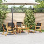 vidaXL Ensemble de chaises de jardin avec table - 5 pièces  bois d'acacia noir