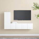 vidaXL Ensemble de meubles TV 3 Pièces Blanc Bois d'ingénierie