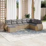 vidaXL Salon de jardin avec coussins 8 Pièces beige résine tressée