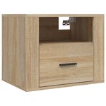 vidaXL Tables de chevet murales 2 Pièces Chêne sonoma 50x36x40 cm