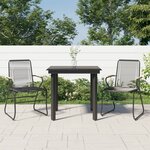 vidaXL Ensemble à manger de jardin 3 Pièces noir rotin PVC