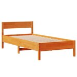 vidaXL Cadre de lit sans matelas cire marron 90x200 cm bois pin massif