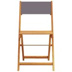 vidaXL Chaises de bistrot lot de 2 anthracite bois acacia massif tissu