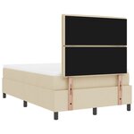 vidaXL Lit avec Sommier Crème 120x200 cm Tissu