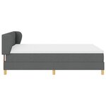 Lit Box Spring vidaXL avec Matelas - Gris Foncé  140x200 cm  Tissu