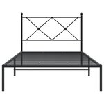 vidaXL Cadre de lit métal sans matelas avec tête de lit noir 107x203cm