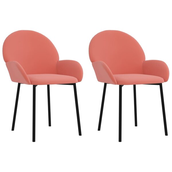 vidaXL Chaises à manger lot de 2 Rose Velours