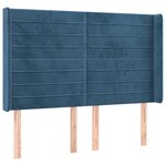 vidaXL Sommier à lattes de lit matelas et LED Bleu foncé 140x200 cm