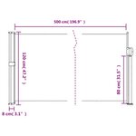 vidaXL Auvent latéral rétractable beige 120x500 cm