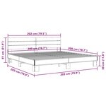 vidaXL Cadre de lit sonoma gris 200x200 cm bois d'ingénierie et métal