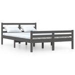 vidaXL Cadre de lit sans matelas gris bois massif 120x200 cm
