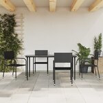 vidaXL Ensemble à manger de jardin 5 Pièces Noir Résine tressée
